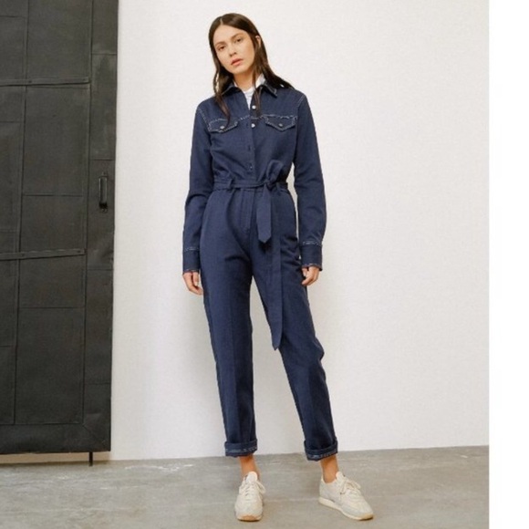 BLDWN Harley Utility Coverall Jumpsuit Nocturnal Blue One Piece Cotton Twill XS - Picture 3 of 11